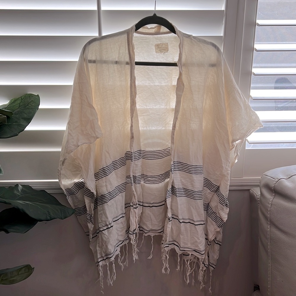 Turkish kaftan crème and blue